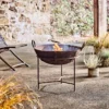 Nkuku Reclaimed Iron Kadai Fire Pit With Grill - Medium Garden Furniture