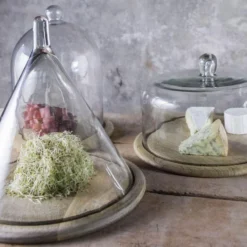 Nkuku Recycled Glass Cake Dome Serveware