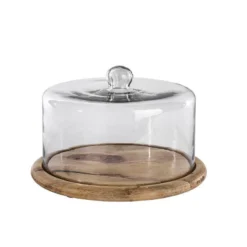 Nkuku Recycled Glass Cake Dome Serveware
