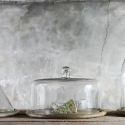 Nkuku Recycled Glass Cake Dome Serveware
