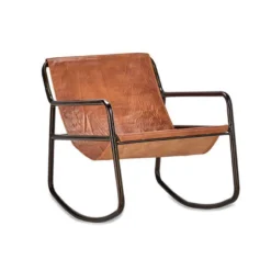 Nkuku Living Room Sagari Leather Rocking Chair