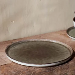 Nkuku Tableware Simi Dinner Plate - Moss Green