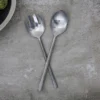 Nkuku Sirkali Salad Server Set - Brushed Silver (Set Of 2)
