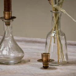 Nkuku Sirsa Glass Candlestick - Clear Home Accessories