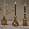 Nkuku Sirsa Glass Candlestick - Sepia Home Accessories