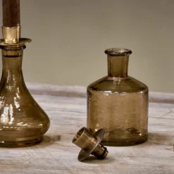 Nkuku Sirsa Glass Candlestick - Sepia Home Accessories