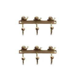 Nkuku Snail Brass Hooks (Set Of 2) Decorative Hooks