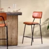 Nkuku New Arrivals Sotta Leather Bar Chair 2 Nkuku New Arrivals Sotta Leather Bar Chair