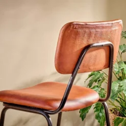 Nkuku New Arrivals Sotta Leather Bar Chair