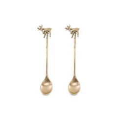 Nkuku Stag Brass Spoons (Set Of 2) 12 Nkuku Stag Brass Spoons (Set Of 2)
