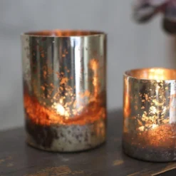 Nkuku Tabia Rustic Silver Tealight Home Accessories