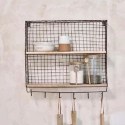 Nkuku Tamba Shelf With Hooks Home Accessories