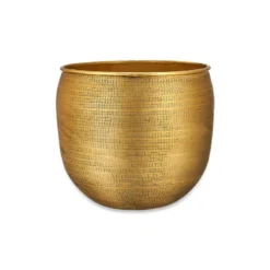 Nkuku Home Accessories Tembesi Etched Planter - Antique Brass 13 Nkuku Home Accessories Tembesi Etched Planter - Antique Brass