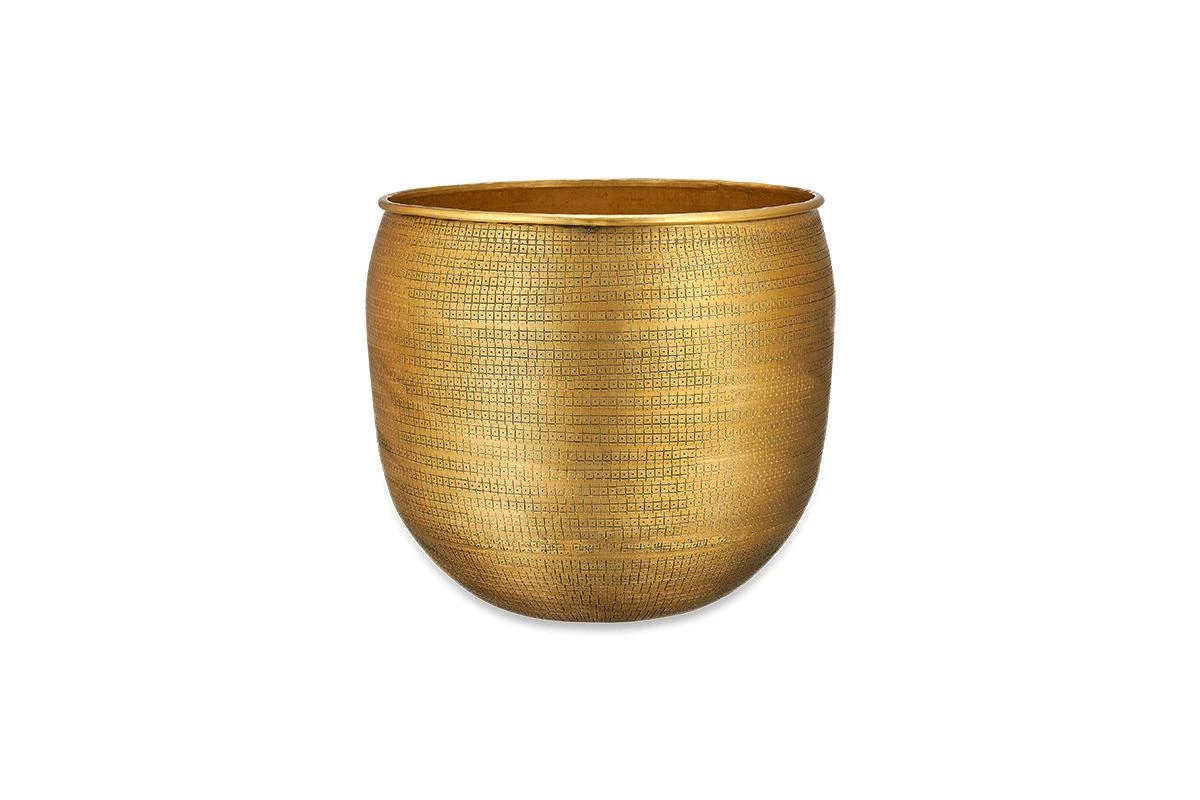 Nkuku Home Accessories Tembesi Etched Planter - Antique Brass 8 Nkuku Home Accessories Tembesi Etched Planter - Antique Brass