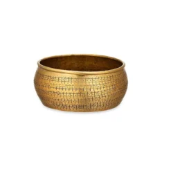 Nkuku Home Accessories Tembesi Etched Round Planter Bowl