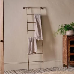 Nkuku Temur Iron Decorative Ladder - Brass