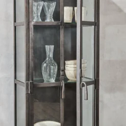 Nkuku Tiko Iron & Glass Tall Cabinet Living Room 10 Nkuku Tiko Iron & Glass Tall Cabinet Living Room