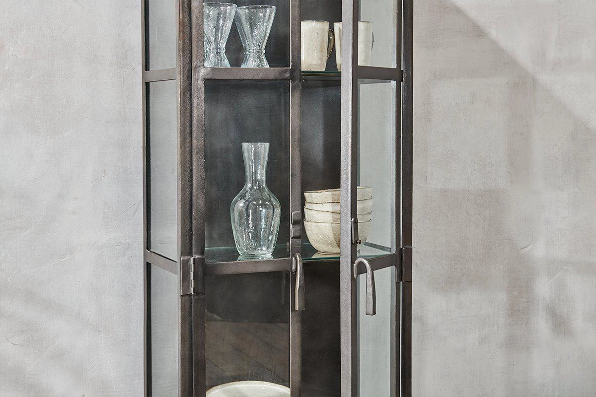 Nkuku Tiko Iron & Glass Tall Cabinet Living Room 5 Nkuku Tiko Iron & Glass Tall Cabinet Living Room