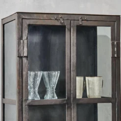 Nkuku Tiko Iron & Glass Tall Cabinet Living Room