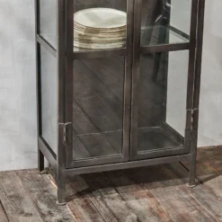 Nkuku Tiko Iron & Glass Tall Cabinet Living Room 11 Nkuku Tiko Iron & Glass Tall Cabinet Living Room