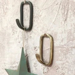 Nkuku Home Accessories Tima Square Hook - Antique Brass (Set Of 2)