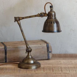 Nkuku Tubu Antique Brass Desk Lamp