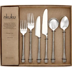 Nkuku Usa Cutlery Set - Brushed Silver (Set Of 24)