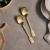 Nkuku Veeta Serving Spoon Set- Brushed Gold (Set Of 2) Tableware