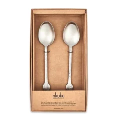 Nkuku Veeta Serving Spoon Set - Brushed Silver (Set Of 2) 7 Nkuku Veeta Serving Spoon Set - Brushed Silver (Set Of 2)