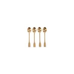 Nkuku Veeta Teaspoon Set - Brushed Gold (Set Of 4) Tableware