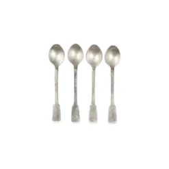 Nkuku Tableware Veeta Teaspoon Set - Brushed Silver (Set Of 4)
