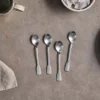 Nkuku Tableware Veeta Teaspoon Set - Brushed Silver (Set Of 4) 1 Nkuku Tableware Veeta Teaspoon Set - Brushed Silver (Set Of 4)