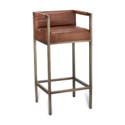 Nkuku Wamma Leather Bar Chair