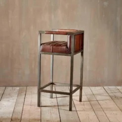 Nkuku Wamma Leather Bar Chair