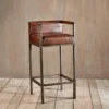 Nkuku Wamma Leather Bar Chair