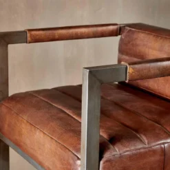 Nkuku Wamma Leather Bar Chair