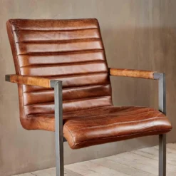 Nkuku Wamma Leather Desk Chair