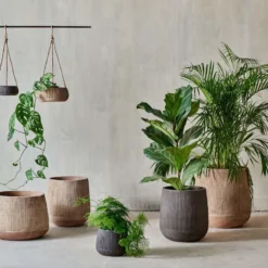 Nkuku Wampu Hanging Planter - Distressed Brown / Black Home Accessories 13 Nkuku Wampu Hanging Planter - Distressed Brown / Black Home Accessories