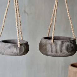 Nkuku Wampu Hanging Planter - Distressed Brown / Black Home Accessories 11 Nkuku Wampu Hanging Planter - Distressed Brown / Black Home Accessories