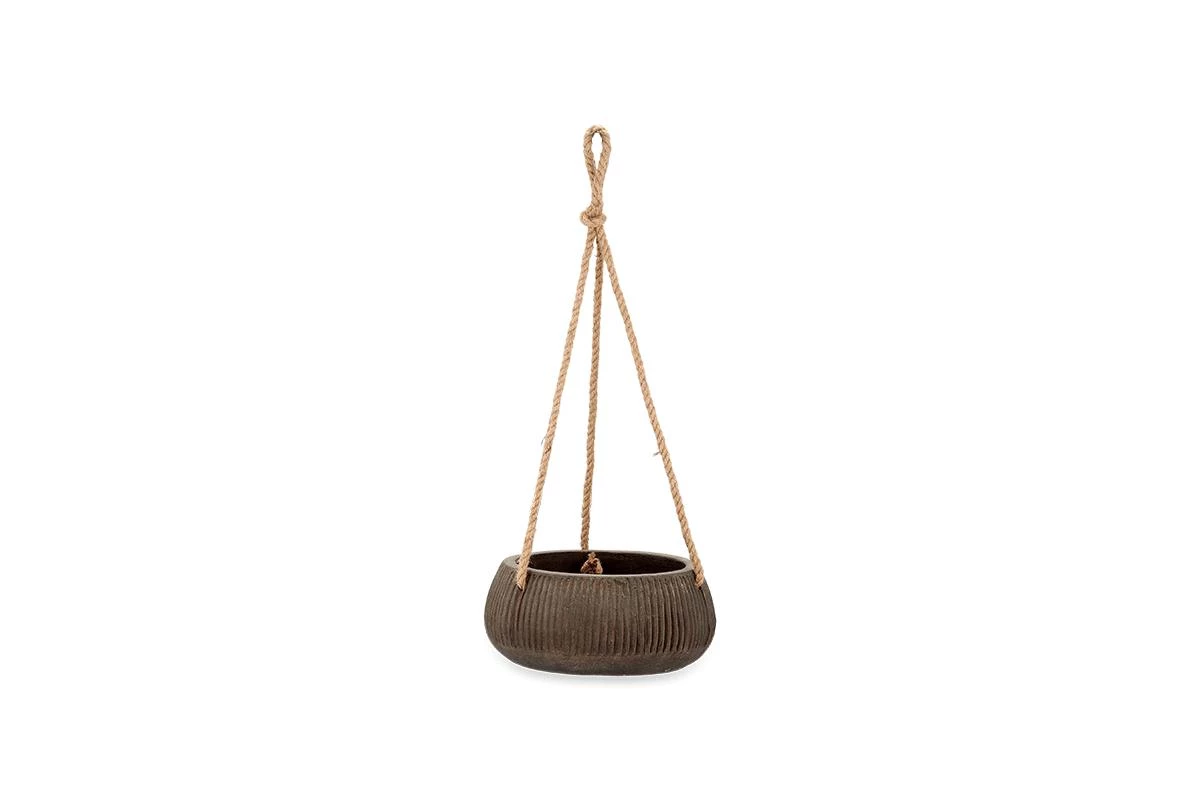 Nkuku Wampu Hanging Planter - Distressed Brown / Black Home Accessories 9 Nkuku Wampu Hanging Planter - Distressed Brown / Black Home Accessories