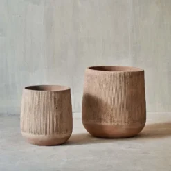 Nkuku Planters & Vases Wampu Tall Planter - Distressed Terracotta