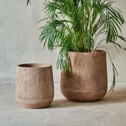 Nkuku Planters & Vases Wampu Tall Planter - Distressed Terracotta