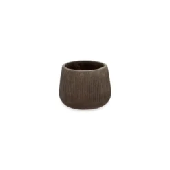 Nkuku Wampu Wide Planter - Distressed Brown / Black Planters & Vases