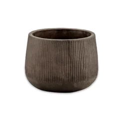 Nkuku Wampu Wide Planter - Distressed Brown / Black Planters & Vases