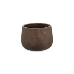 Nkuku Wampu Wide Planter - Distressed Brown / Black Planters & Vases