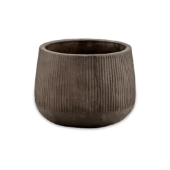 Nkuku Large Wampu Wide Planter - Distressed Brown / Black Planters & Vases