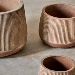 Nkuku Wampu Wide Planter - Distressed Terracotta Planters & Vases