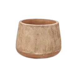 Nkuku Wampu Wide Planter - Distressed Terracotta Planters & Vases