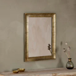 Nkuku Yadur Rectangular Mirror - Antique Brass - Small Home Accessories