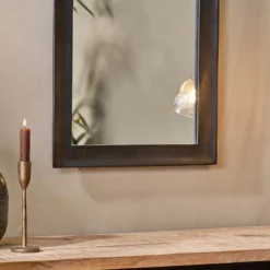 Nkuku Yadur Rectangular Mirror - Black - Small Home Accessories